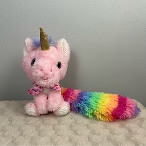 Walmart Big Tail Pink Unicorn Plush Stuffed Animal Rainbow White Purple Yellow